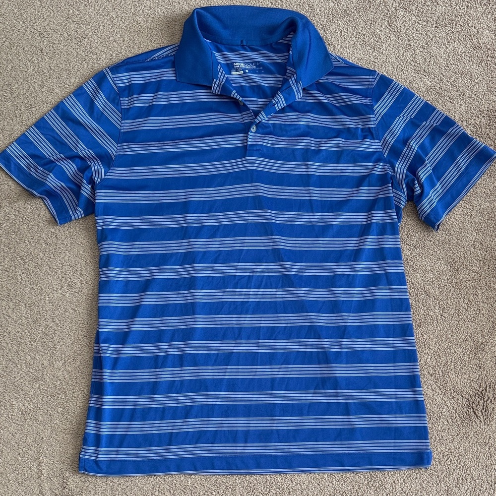 Nike Royal Blue Striped Polo Shirt